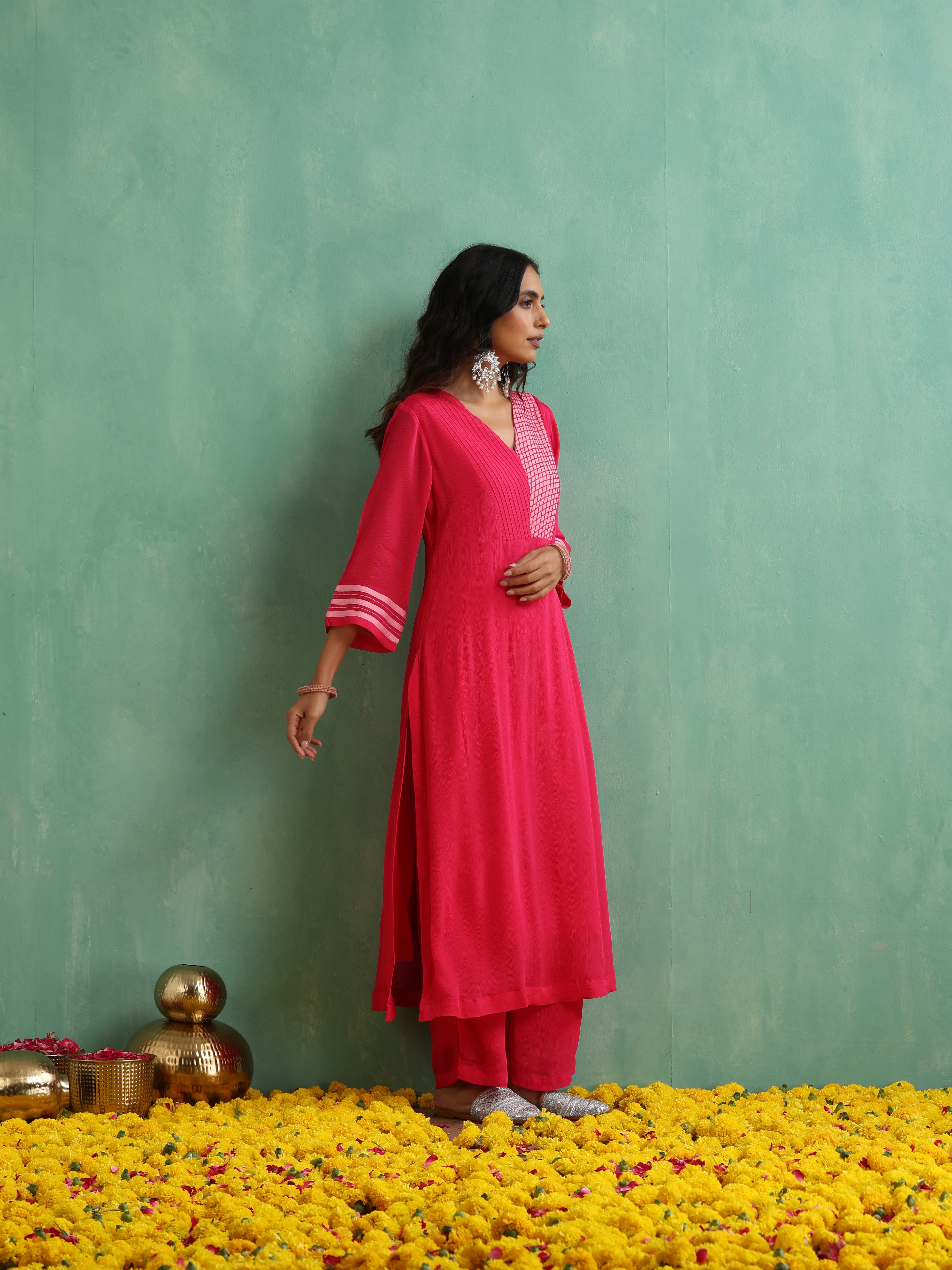 embroidered kurta set